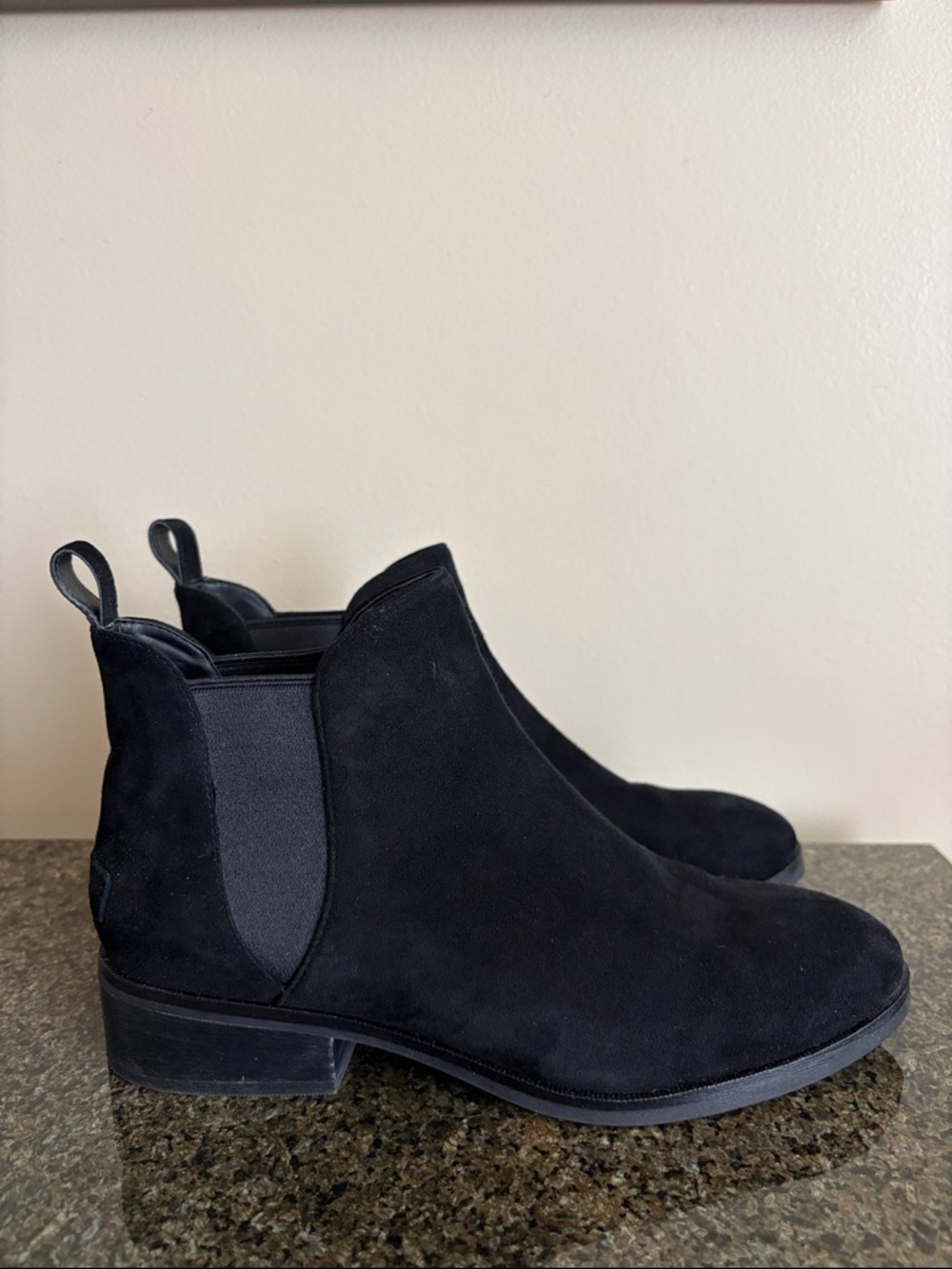 Cole Haan Black Suede Chelsea Ankle Boots with Pull Tabs